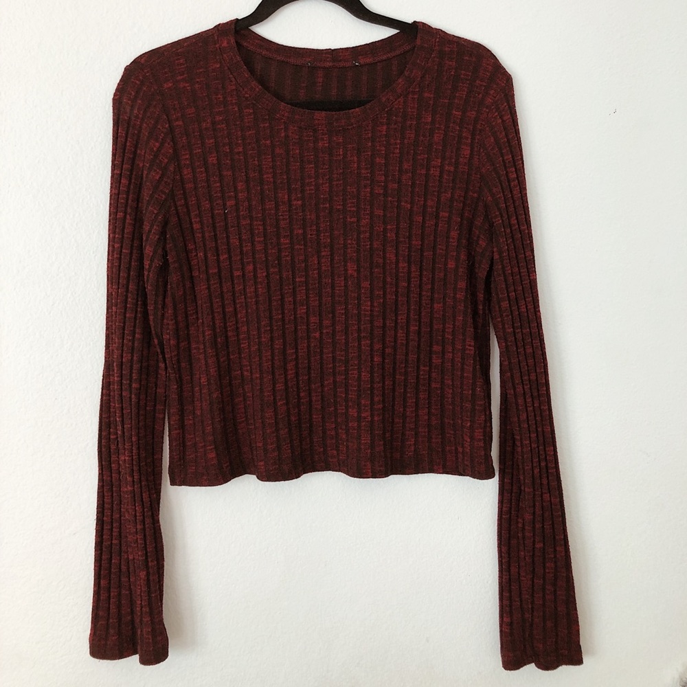 Burgundy striped sweater